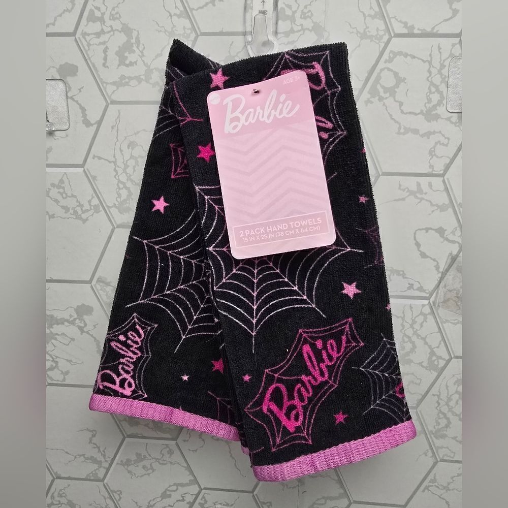 Nwt Barbie Halloween 2 pc Hand Towels